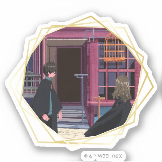 HARRY POTTER™ & Hermione bij Eeylops Owl Emporium Sticker (Voorkant)