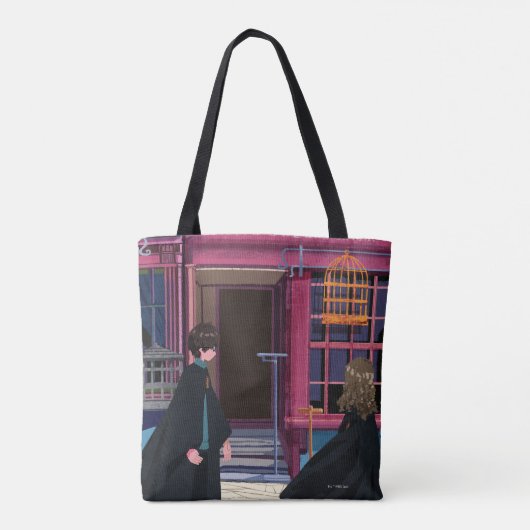 HARRY POTTER™ & Hermione bij Eeylops Owl Emporium Tote Bag (Achterkant)