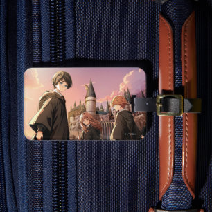 HARRY POTTER™ Hermione & Ron HOGWARTS™ Anime Scene Bagagelabel