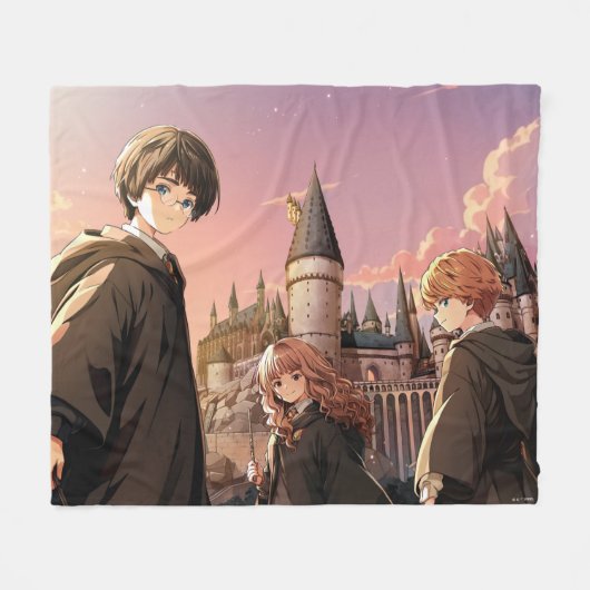 HARRY POTTER™ Hermione & Ron HOGWARTS™ Anime Scene Fleece Deken (Voorkant (Horizontaal))