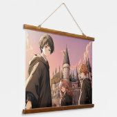 HARRY POTTER™ Hermione & Ron HOGWARTS™ Anime Scène Hangend Wandkleed (Gebogen)