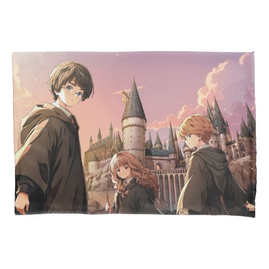 HARRY POTTER™ Hermione & Ron HOGWARTS™ Anime Scene Kussensloop (Voorkant)