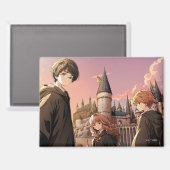 HARRY POTTER™ Hermione & Ron HOGWARTS™ Anime Scène Magneet (Voorkant / Achterkant)