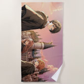 HARRY POTTER™ Hermione & Ron HOGWARTS™ Anime Scène Strandlaken (Voorkant)