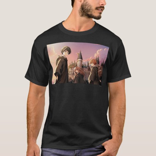 HARRY POTTER™ Hermione & Ron HOGWARTS™ Anime Scene T-shirt (Voorkant)