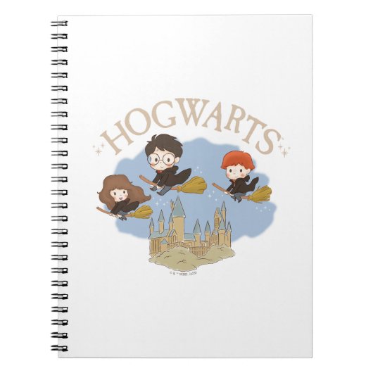 HARRY POTTER™, Hermione, & Ron vliegen over HOGWAR Notitieboek (Voorkant)