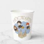HARRY POTTER™, Hermione, & Ron vliegen over HOGWAR Papieren Bekers (Achterkant)