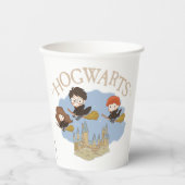 HARRY POTTER™, Hermione, & Ron vliegen over HOGWAR Papieren Bekers (Voorkant)