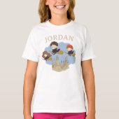 HARRY POTTER™, Hermione, & Ron vliegen over HOGWAR T-shirt (Voorkant)