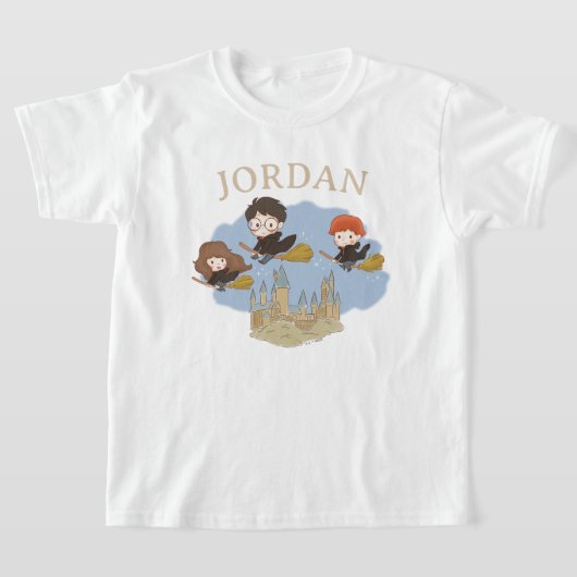 HARRY POTTER™, Hermione, & Ron vliegen over HOGWAR T-shirt (Laagn)