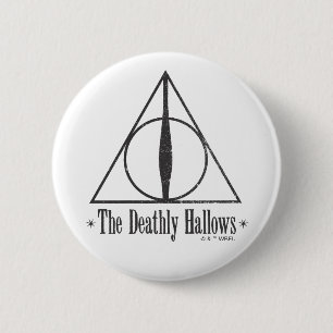 Harry Potter   Het Symbool van de Relieken van de  Ronde Button 5,7 Cm