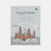 Harry Potter Hogwarts Baby Birth Stats Fleece Deken (Voorkant)