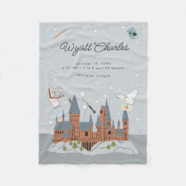 Harry Potter Hogwarts Baby Birth Stats Fleece Deken
