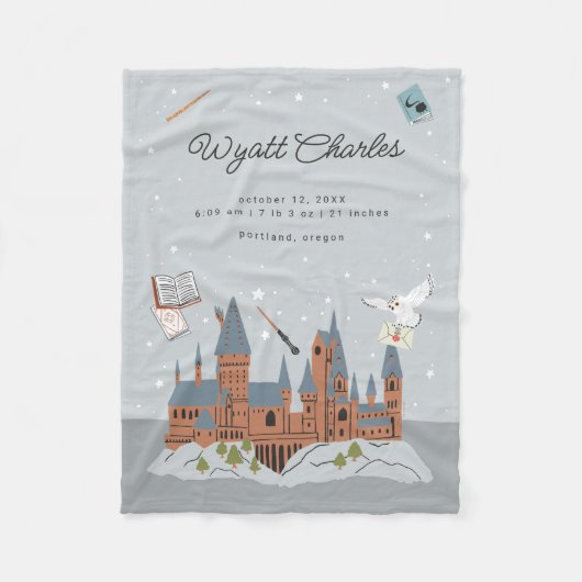 Harry Potter Hogwarts Baby Geboorte Statistieken Fleece Deken (Voorkant)