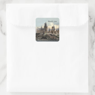 Harry Potter   Hogwarts Baby shower Hartelijk dank Vierkante Sticker