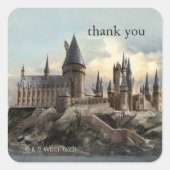 Harry Potter | Hogwarts Baby shower Hartelijk dank Vierkante Sticker (Voorkant)