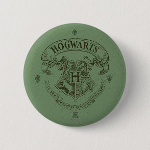 Harry Potter   Hogwarts Banner Crest Ronde Button 5,7 Cm