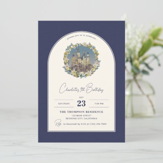 Harry Potter Hogwarts bloemboog verjaardag  Kaart (Staand voorkant)