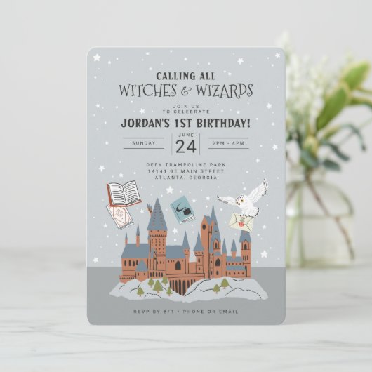 Harry Potter | Hogwarts Castle 1st Birthday Kaart (Staand voorkant)