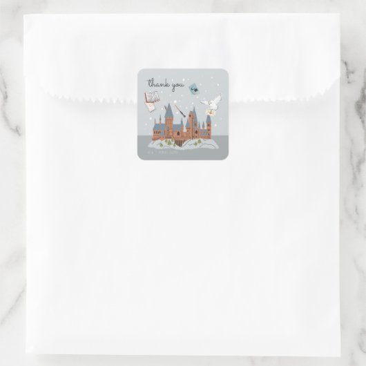 Harry Potter Hogwarts Castle Baby shower Hartelijk Vierkante Sticker (Tas)