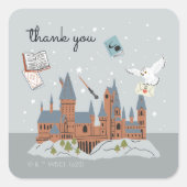 Harry Potter Hogwarts Castle Baby shower Hartelijk Vierkante Sticker (Voorkant)