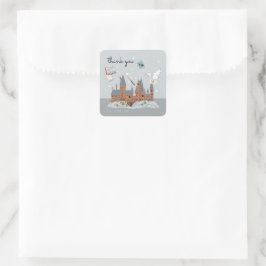 Harry Potter Hogwarts Castle Baby shower Hartelijk Vierkante Sticker
