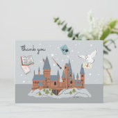 Harry Potter Hogwarts Castle Baby Shower Thank You Bedankkaart (Staand voorkant)