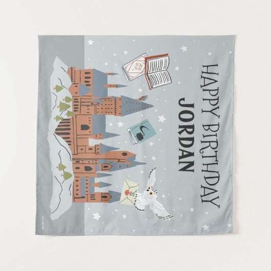 Harry Potter | Hogwarts Castle Happy Birthday Wandkleed (Voorkant (horizontaal))