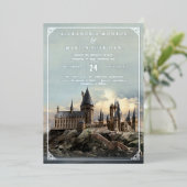 Harry Potter | Hogwarts Castle Wedding Folie Uitnodiging (Staand Voorkant)
