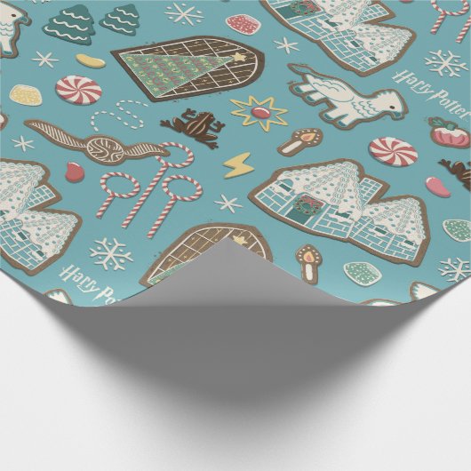 HARRY POTTER™ HOGWARTS™ Christmas Cookie Pattern Cadeaupapier (Hoek)