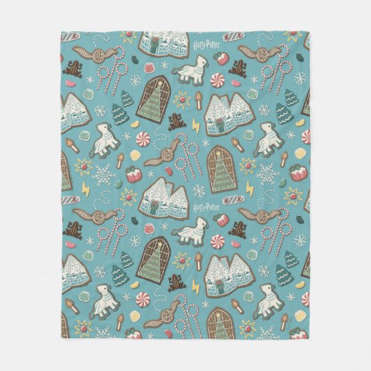 HARRY POTTER™ HOGWARTS™ Christmas Cookie Pattern Fleece Deken (Voorkant)