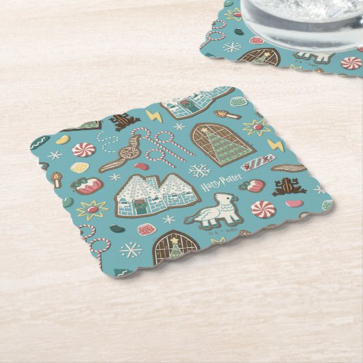 HARRY POTTER™ HOGWARTS™ Christmas Cookie Pattern Kartonnen Onderzetters (Gebogen)