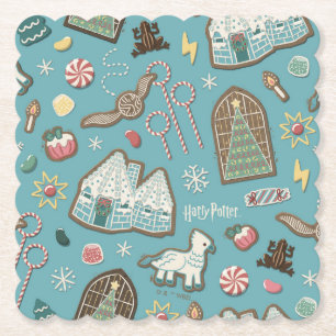 HARRY POTTER™ HOGWARTS™ Christmas Cookie Pattern Kartonnen Onderzetters