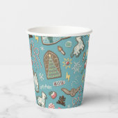 HARRY POTTER™ HOGWARTS™ Christmas Cookie Pattern Papieren Bekers (Achterkant)