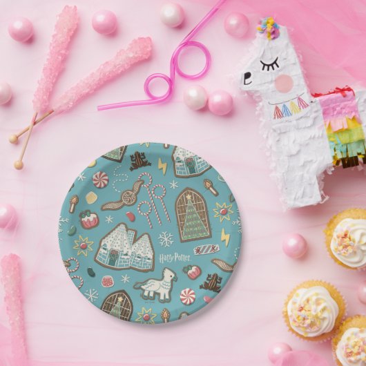 HARRY POTTER™ HOGWARTS™ Christmas Cookie Pattern Papieren Bordje (Feest)