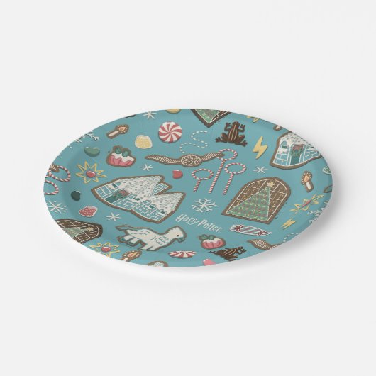 HARRY POTTER™ HOGWARTS™ Christmas Cookie Pattern Papieren Bordje (Gekanteld)