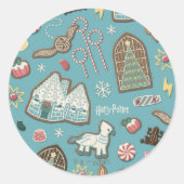 HARRY POTTER™ HOGWARTS™ Christmas Cookie Pattern Ronde Sticker (Voorkant)
