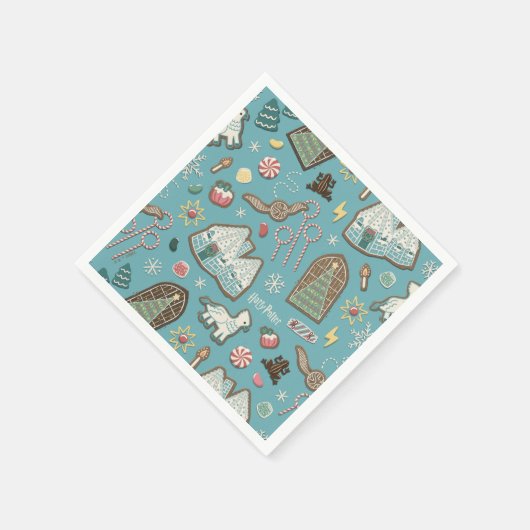 HARRY POTTER™ HOGWARTS™ Christmas Cookie Pattern Servet (Hoek)