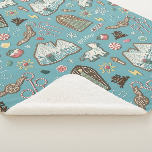 HARRY POTTER™ HOGWARTS™ Christmas Cookie Pattern Sherpa Deken (3/4)