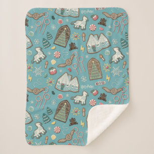 HARRY POTTER™ HOGWARTS™ Christmas Cookie Pattern Sherpa Deken