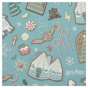HARRY POTTER™ HOGWARTS™ Christmas Cookie Pattern Stof