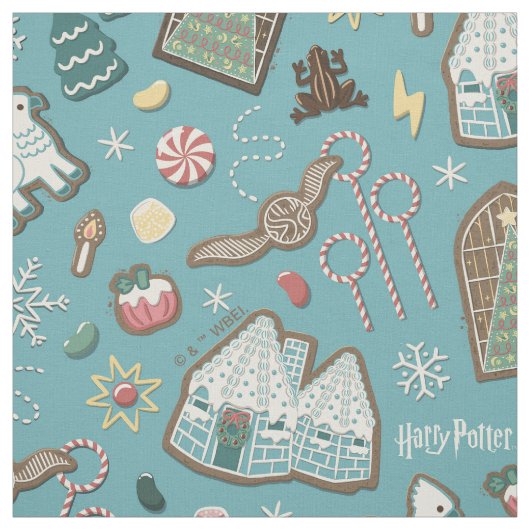HARRY POTTER™ HOGWARTS™ Christmas Cookie Pattern Stof (Swatch)