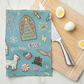 HARRY POTTER™ HOGWARTS™ Christmas Cookie Pattern Theedoek (Quarter Fold)