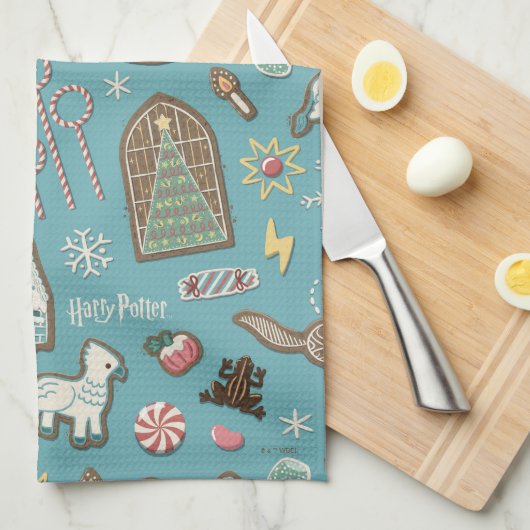 HARRY POTTER™ HOGWARTS™ Christmas Cookie Pattern Theedoek (Quarter Fold)