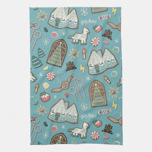 HARRY POTTER™ HOGWARTS™ Christmas Cookie Pattern Theedoek (Verticaal)