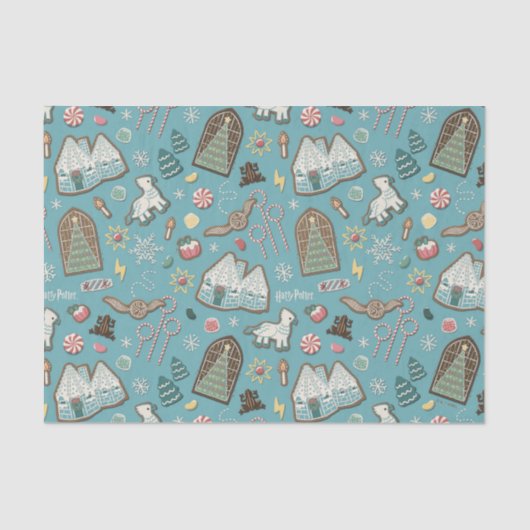 HARRY POTTER™ HOGWARTS™ Christmas Cookie Pattern Tissuepapier (Voorkant)