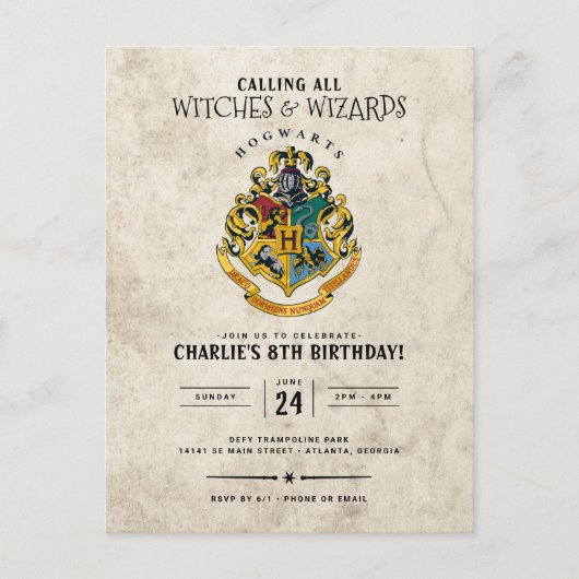 Harry Potter Hogwarts Crest Birthday Briefkaart (Voorkant)