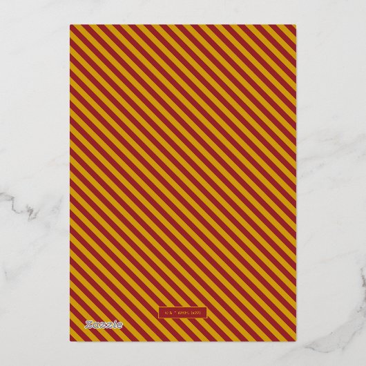 Harry Potter Hogwarts Crest Birthday Folie Uitnodiging (Achterkant)