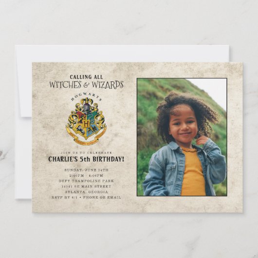 Harry Potter Hogwarts Crest Birthday - Foto Kaart (Voorkant)