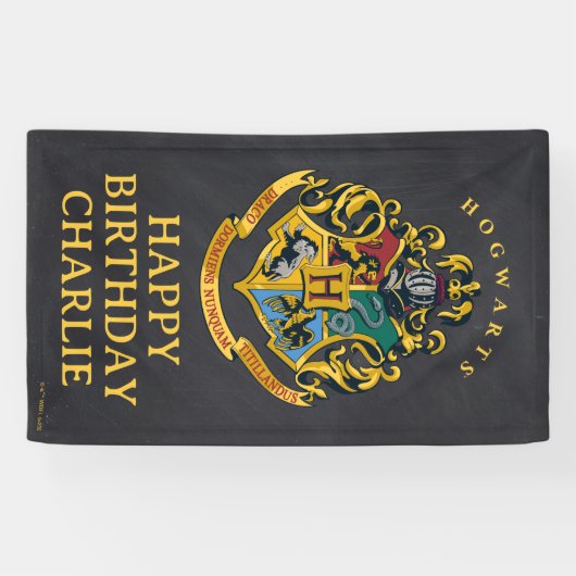 Harry Potter Hogwarts Crest Birthday Spandoek (Horizontaal)